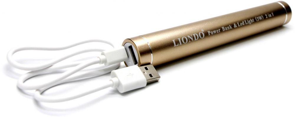 Liondo 5000mah ultra slim power bank for Samsung Mobiles in Gold