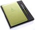 Leather Notebook with Pen,100peaper,18-15Cm,Green