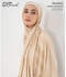 Farah طرحة حجاب قطن كويتي جاكار بألوان سادة بحجم 170 × 70 سم - Light Beige