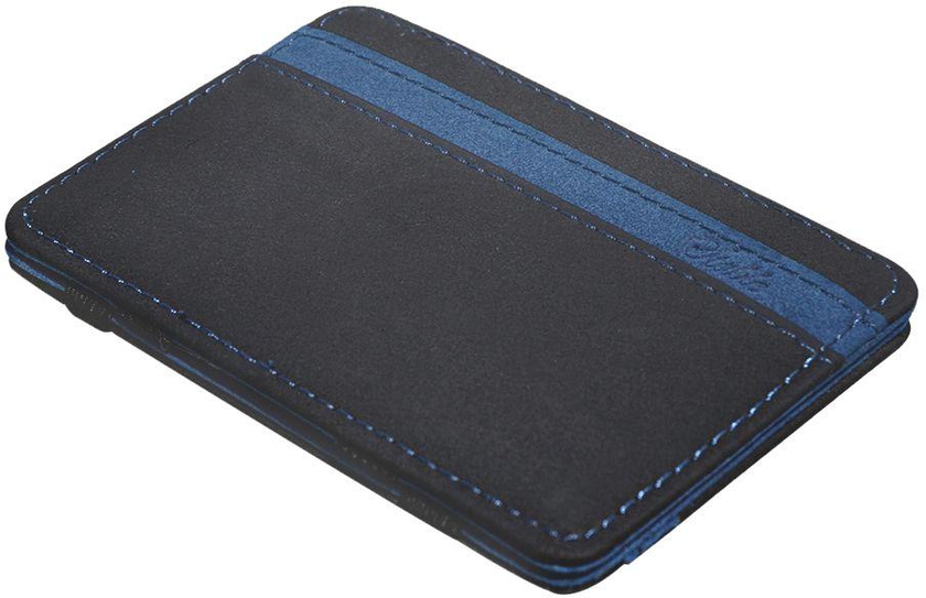 Men leather small practical wallet (black and dark blue shmw)