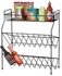 Three-layer Spice Rack Kitchen Storage Rack Detachable and Stable (Black)