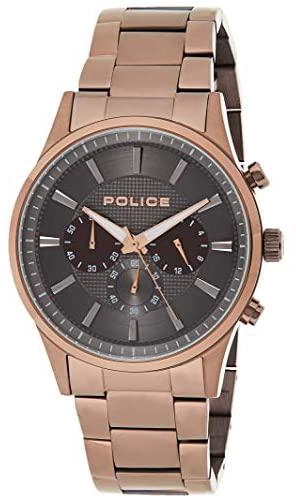 Police Mens Quartz Watch, Analog Display and Stainless Steel Strap P 15589JSBN-61M