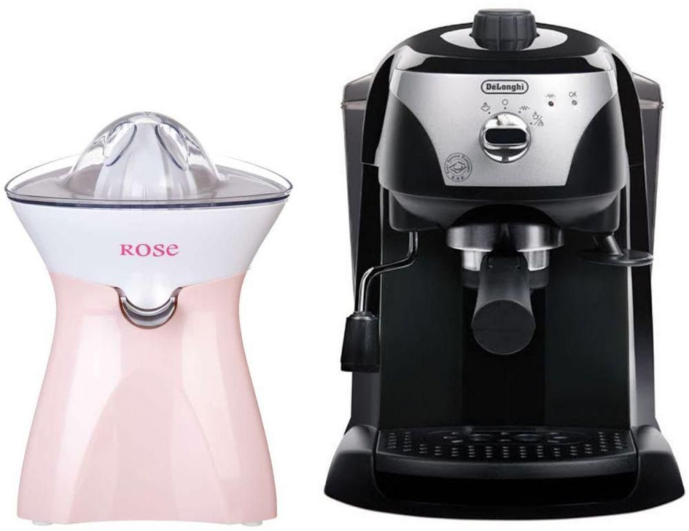 De'Longhi EC221 Pump Espresso & Coffee Machine- 1.4 Litre And Rose GTM_8107 citrus Press- 60 Watt, 1 Liter