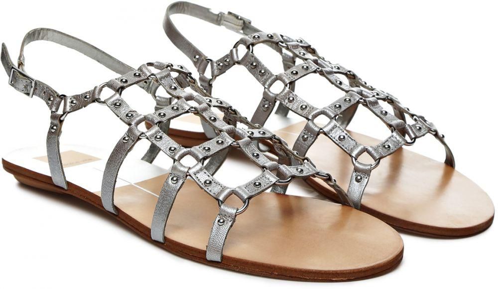 Dolce Vita Draycen Strappy Flat Casual Sandals for Women - Silver Metallic, 9 US