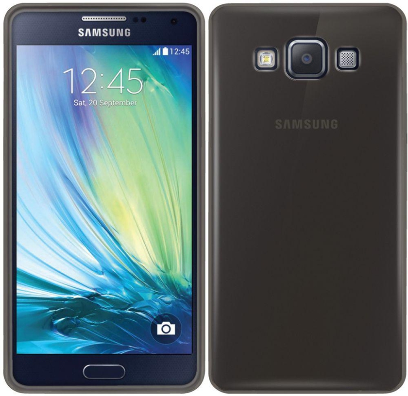SKT Soft Gel Silicone Clear Crystal Case Cover for Samsung Galaxy A7 - Black