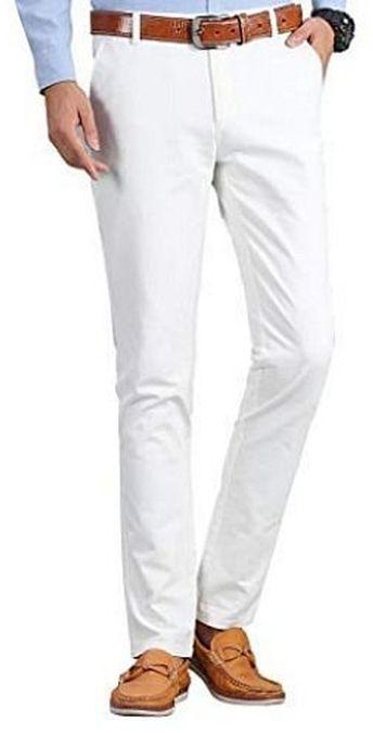 Smart Pant Chinos Trousers For Men-White