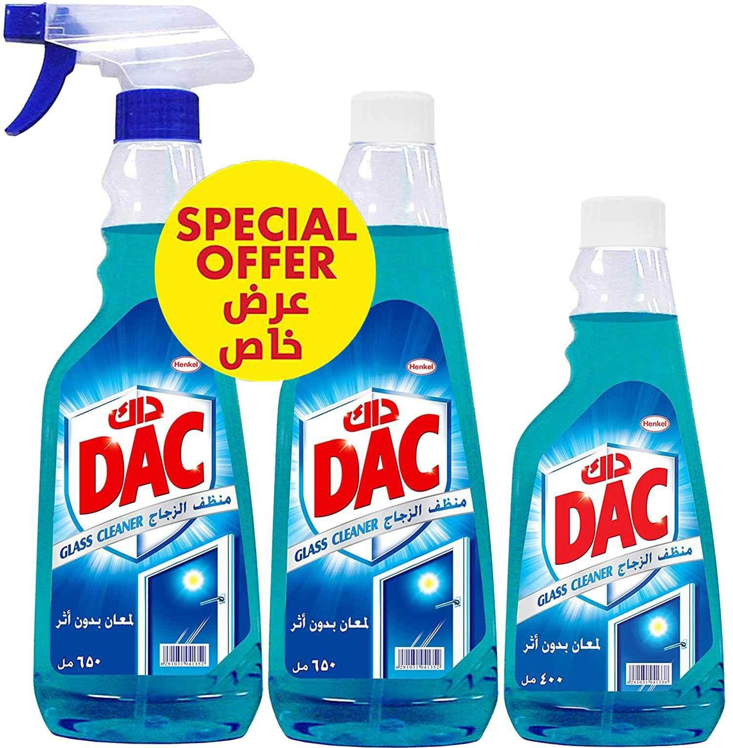 Dac glass cleaner  650 ml x 2 + 400 ml free