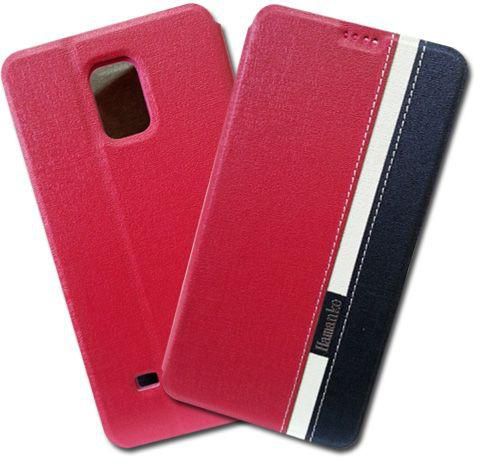 Hamanke Leather Stand Cover For Samsung Galaxy Note 4 (Red)
