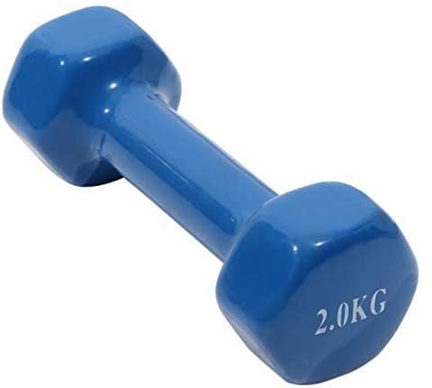 Vinyl Coated Dumbbell 2kg, AL121, Blue_ with two years guarantee of satisfaction and quality