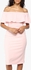 Light Pink Bardot Midi Dress