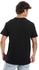 Identic Plain Pattern Basic T-Shirt - Black
