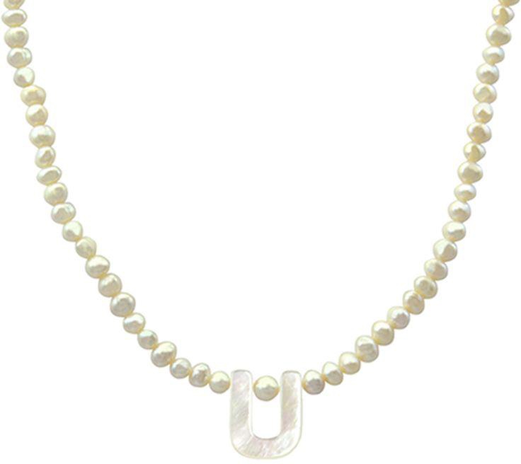 Pearls Strand Letter U Necklace