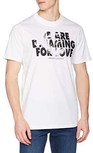 Armani Exchange Men's 3GZTLE T-Shirt, White, Large