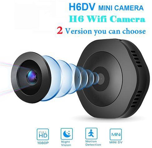 H6 Mini Camcorder DV/Wifi Micro Camera HD 108P Night Version Action Cameras Motion Sensor Voice Video Recorder Small Sports Cam JUN(Black Wifi H6)( Add 64G TF Card)