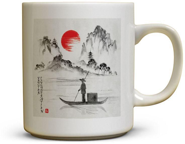 Ceramic Mug Of Coffee Or Tea From Decalac, Fixed Colors - Designed For Arts, Mug-Sty1-Art0013