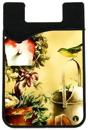 حامل بطاقات بتصميم محفظة بطبعة طيور جميلة بنمط كلاسيكي متعدد الألوان