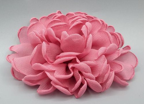 Generic Pink Quartz-Vintage Burn Edge Chiffon Flower For Children Hair Accessories Artificial Fabric Flowers For Headbands
