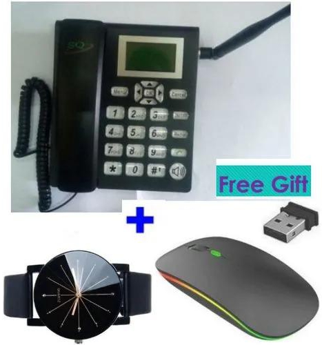SQ LS820 - Desktop Phone, Fixed Wireless Office And Home -Black + Free Gifts.