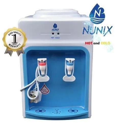 (OFFER PRICE). Nunix Hot And Cold Water Dispenser Table Top K3C Blue. Storage cabinet in bottom Silicon pipes and stainless steel tank for hygenic water 2Overheat Protection Low po