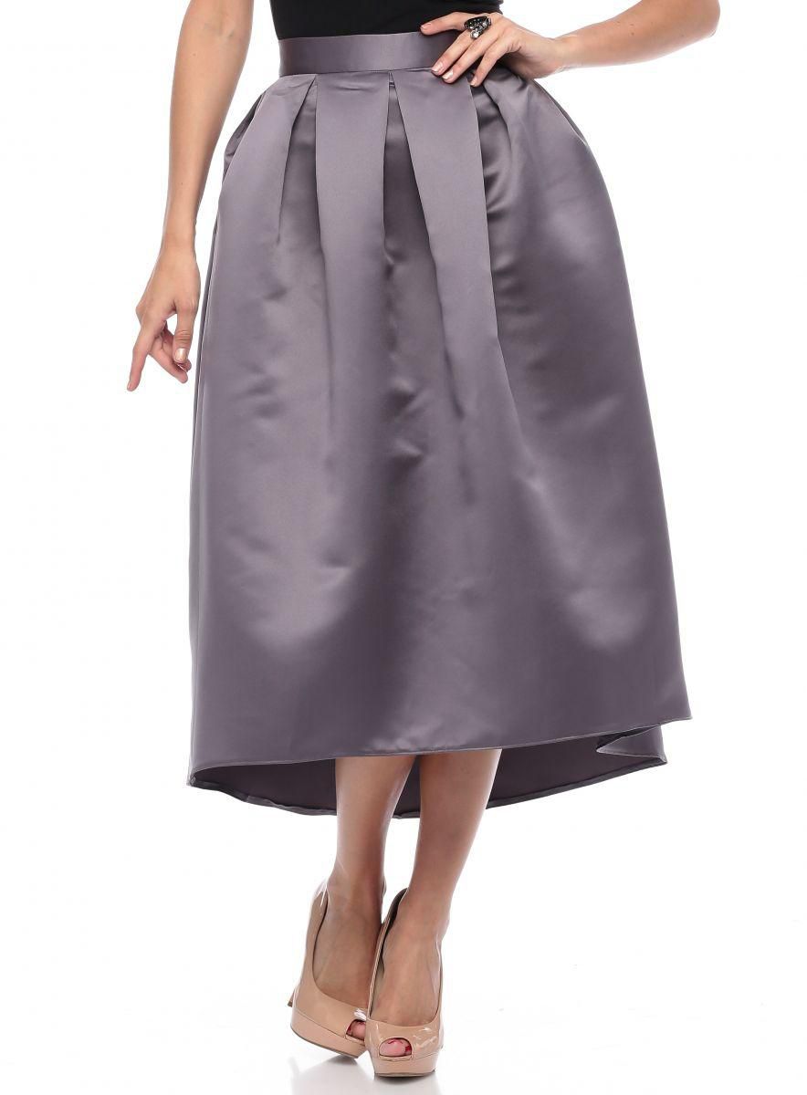 Closet London S853B Pleated Skirt for Women- Grey, 8 UK