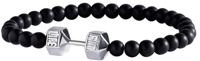 Black & Silver Dumbbell Bracelet