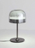 مصباح طاولة كوف معدني بإضاءة LED فضي داكن