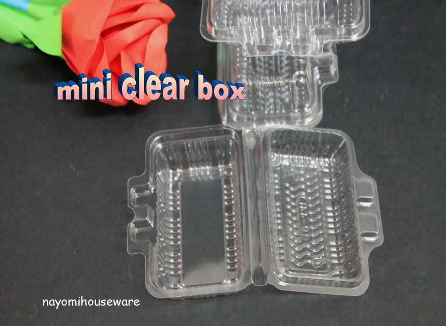 50pcs Mini Container Box Best For Sushi/ Mini Tart/ Mini Cake (Clear)