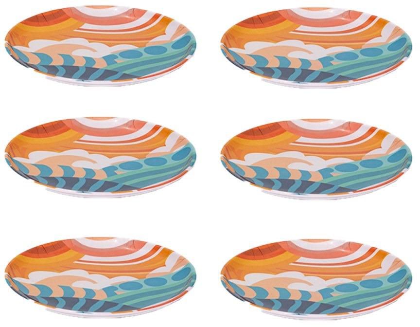 برايت ديزاينز مجموعة أطباق دائرية 18 سم ايه اي متعدد الألوان - 6 قطع