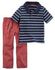 Carter's 2 Piece Navy/White Polo T Shirt With Red Pant Set