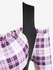 Plus Size Cold Shoulder Ruffles Lace-up Plaid Long Sleeves Asymmetric Midi Dress - 2x | Us 18-20