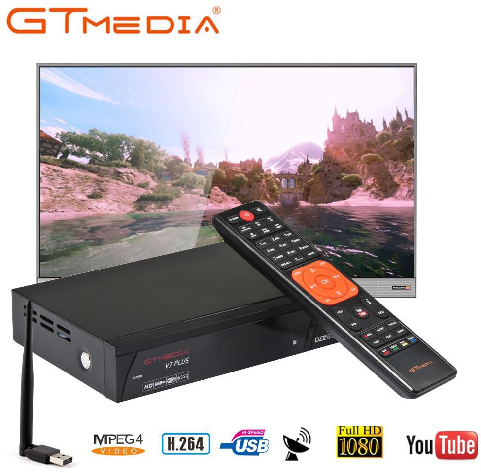 GTmedia V7 Plus DVB-S2 1080P HD Satellite Receiver+USB WIFI CCCAM ACS ACM DVB-T2 Decoder Satellite TV Combo Receiver
