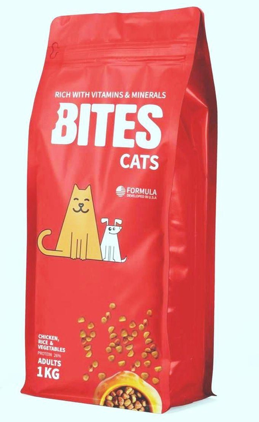 Pawer Pets Egypt بايتس قطط 1 كجم ( قطط بالغة ) طعام جاف