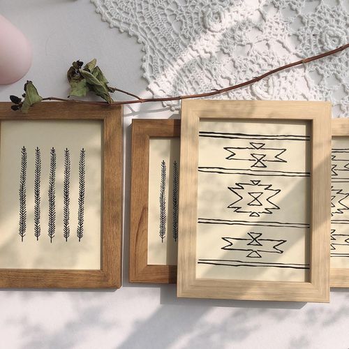 Photo Frame Picture Frame Ancients Style Desk Display Simple Basic Style Brown Wood Color Photo Frame Family Photo Wall