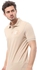 Red Cotton Classic Cotton Polo T-Shirt For Men -BEIGE