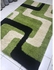 Generic Shaggy/ Rasta Carpets-Green with Black & Cream patterns 5 ft by 8
