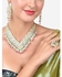 ZAVERI PEARLS Green Pink Stones & Cluster Beads Kundan Necklace Earring & Ring Set For Women-ZPFK15357