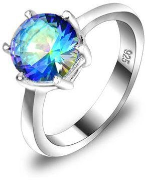 Masaty Ma-0202S Ring Silver Plated Topaz Crystal -9 US