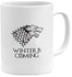 RYN PRINTED DESIGN Game Of Thrones Winter Is Coming Sigil Printed Coffee Mug White/Black 11ounce