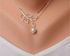 RA accessories Women necklace off white pearl with leaf-Silvery