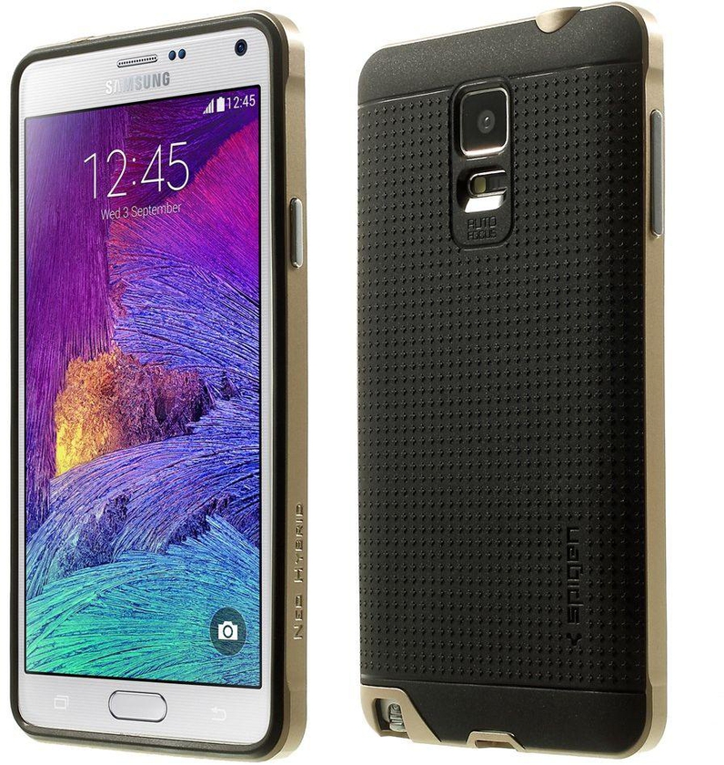 Neo Hybrid Case & Screen Protector for Samsung Galaxy Note 4 N910 – Black / Champagne