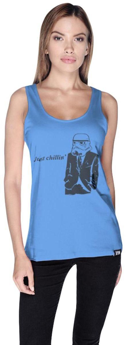 Creo Star Wars Chillin Printed Tank Top for Women - XL, Blue