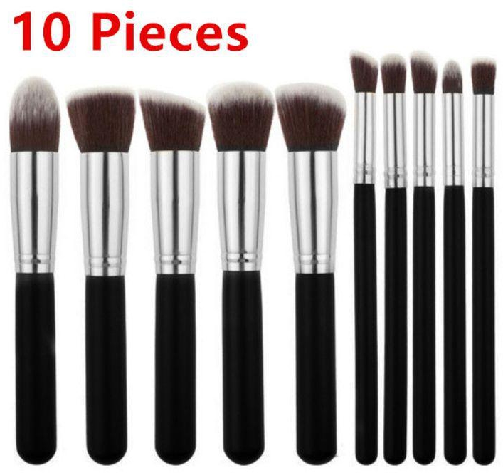 10 Pieces Professional Kabuki Makeup Brush Set