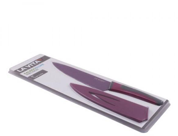 La Vita 710753508 Chef Knife With Sheath, Purple
