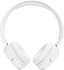 JBL JBL Tune 520BT Wireless On-Ear Headphones, Pure Bass Sound, 57H Battery with Speed Charge, Hands-Free Call + Voice Aware, Multi-Point Connection, Lightweight and Foldable - White, JBLT520BTWHTEU