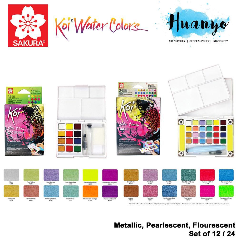 Sakura Koi Half Pan Water Colours Pocket Field Sketch Box Set of 12/24