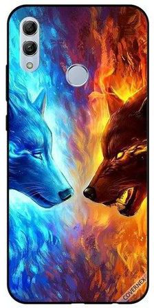 Water And Fire Wolf Design Protective Case Cover For Honor 10 Lite Multicolour