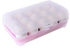 15 Grid Egg Storage Box For Refrigerator Clear/Pink 26x17x7cm