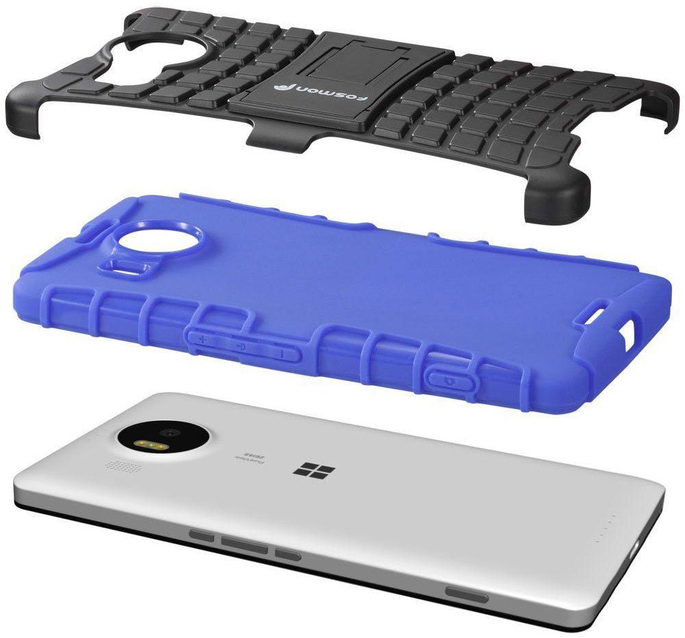 Microsoft Lumia 950 XL Case Cover , Fosmon , Warrior Impact Resistant , Black and Blue