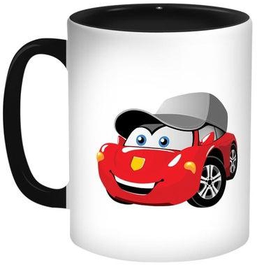 Car Printed Coffee Mug Black/White/Red
