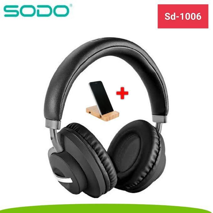 SODO SD- 1006 Bluetooth Wireless Headphone - Black+ Free Mobile Holder
